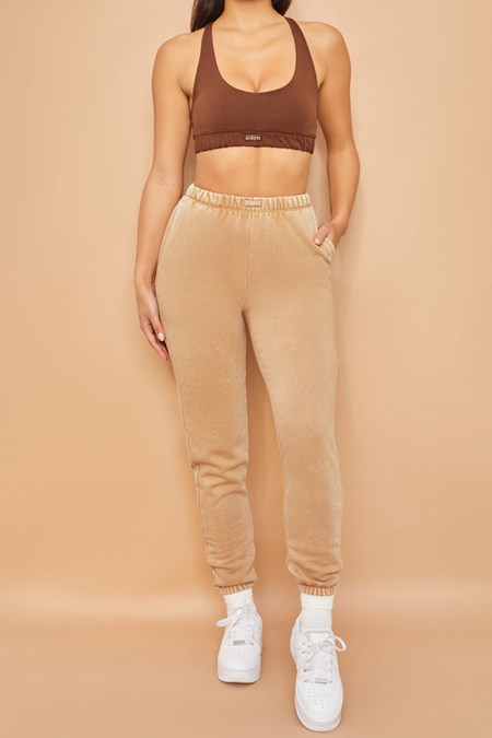 Bo+Tee Home Run Petite Slim Fit Cuffed Joggers Beige | LZVX01249