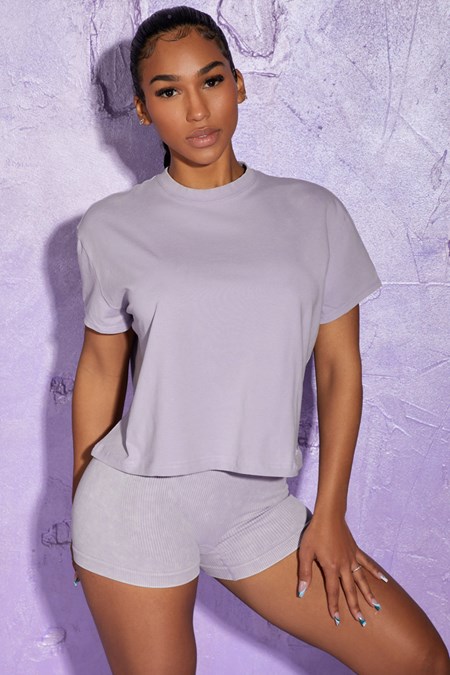 Bo+Tee Ultimate Oversized T-Shirt Lilac | USHM39654