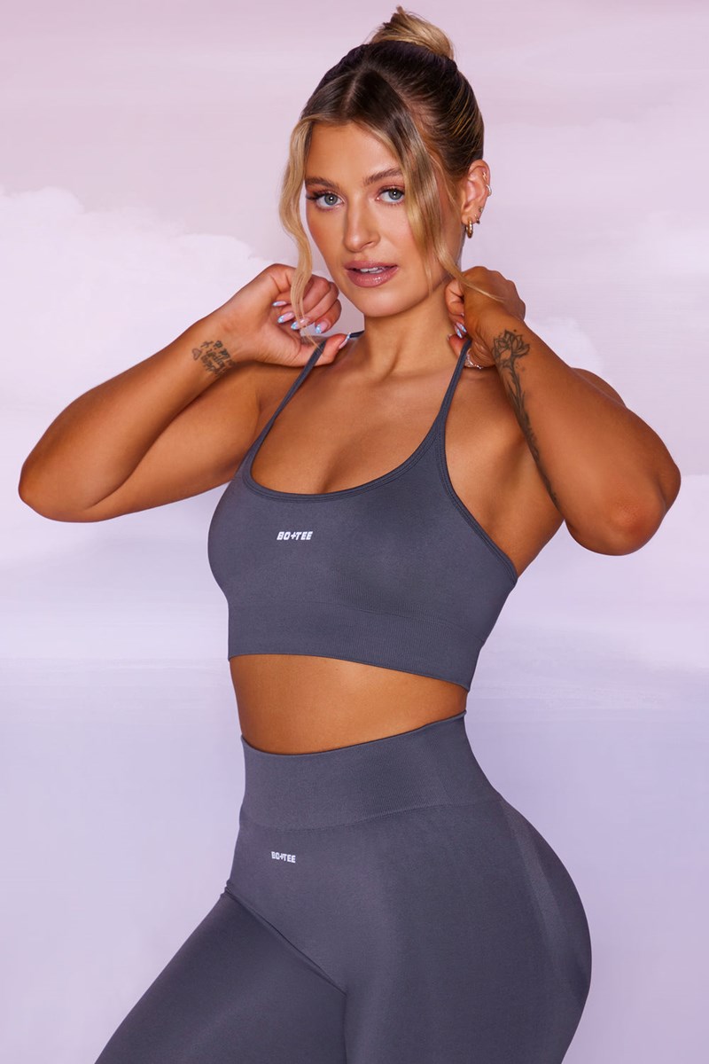 Bo+Tee Circuit Seamless Sports Bra Gris | RULT97463