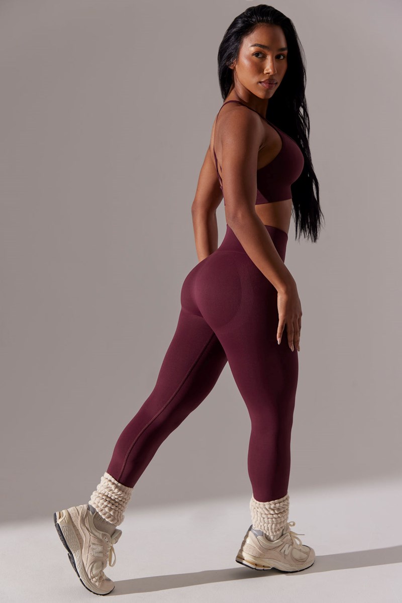 Bo+Tee Dedicated High Cintura Super Sculpt Leggings Burdeos | BHUR75198