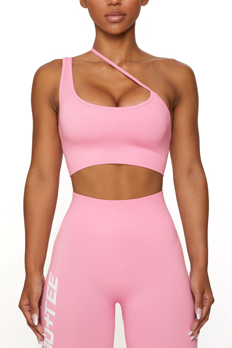 Bo+Tee Evolve Seamless Asymmetric Crop Top Rosas | RYFJ30725