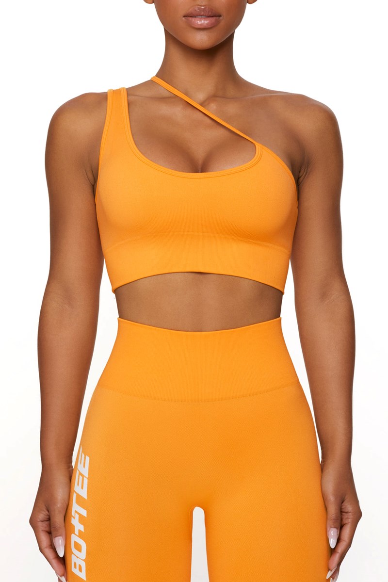 Bo+Tee Evolve Seamless Asymmetric Crop Top Naranjas | YBEW89743