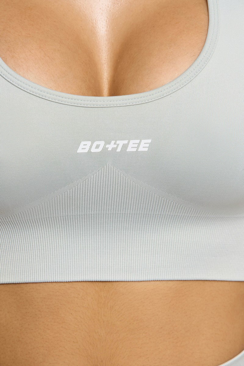 Bo+Tee Focused Halter Neck Supportive Sports Bra Gris | EWCY91530