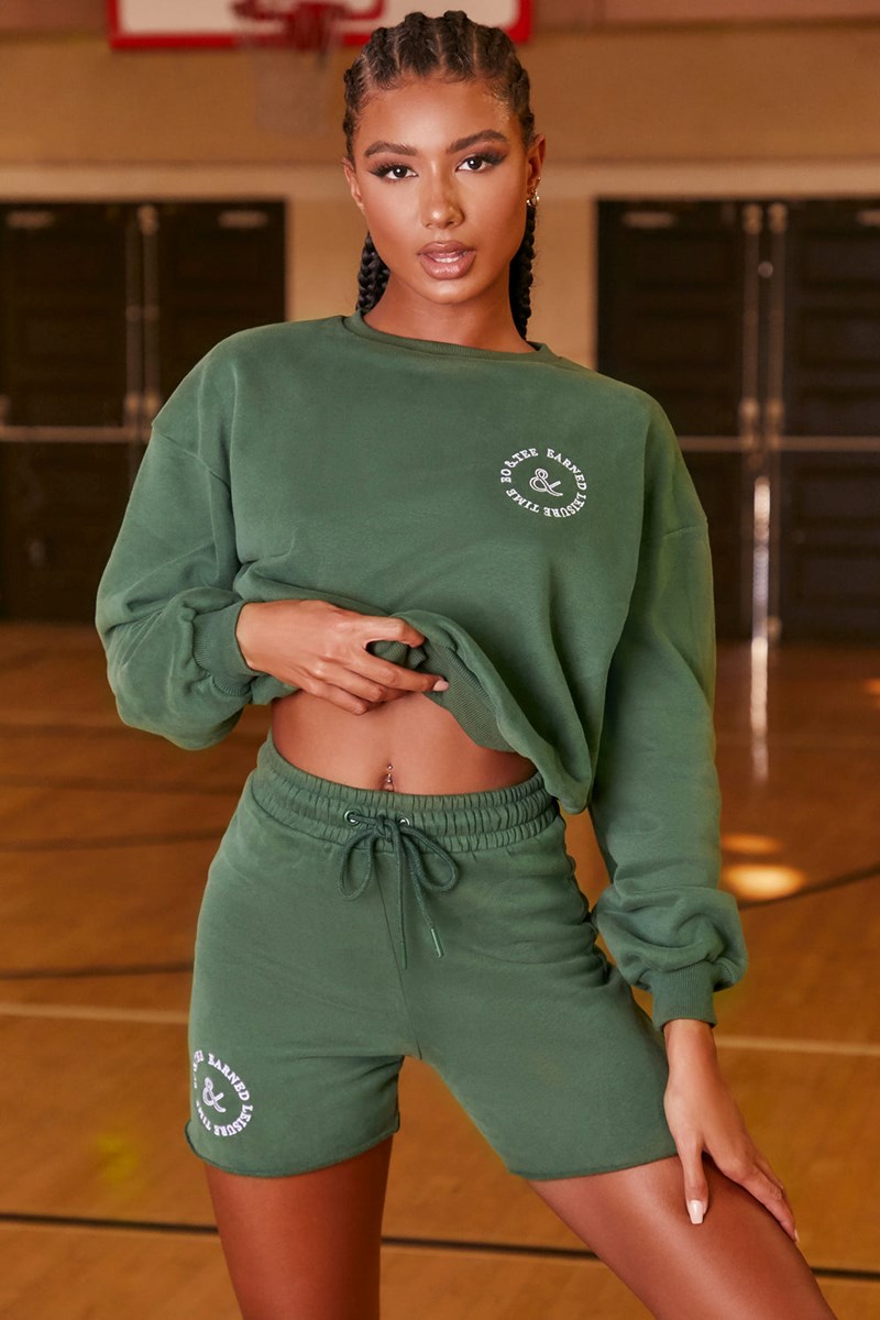 Bo+Tee Heavyweight Sweat Shorts Verde | UMPN75986