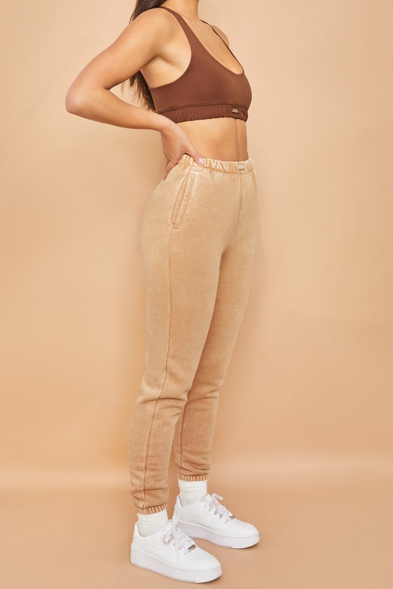 Bo+Tee Home Run Petite Slim Fit Cuffed Joggers Beige | LZVX01249