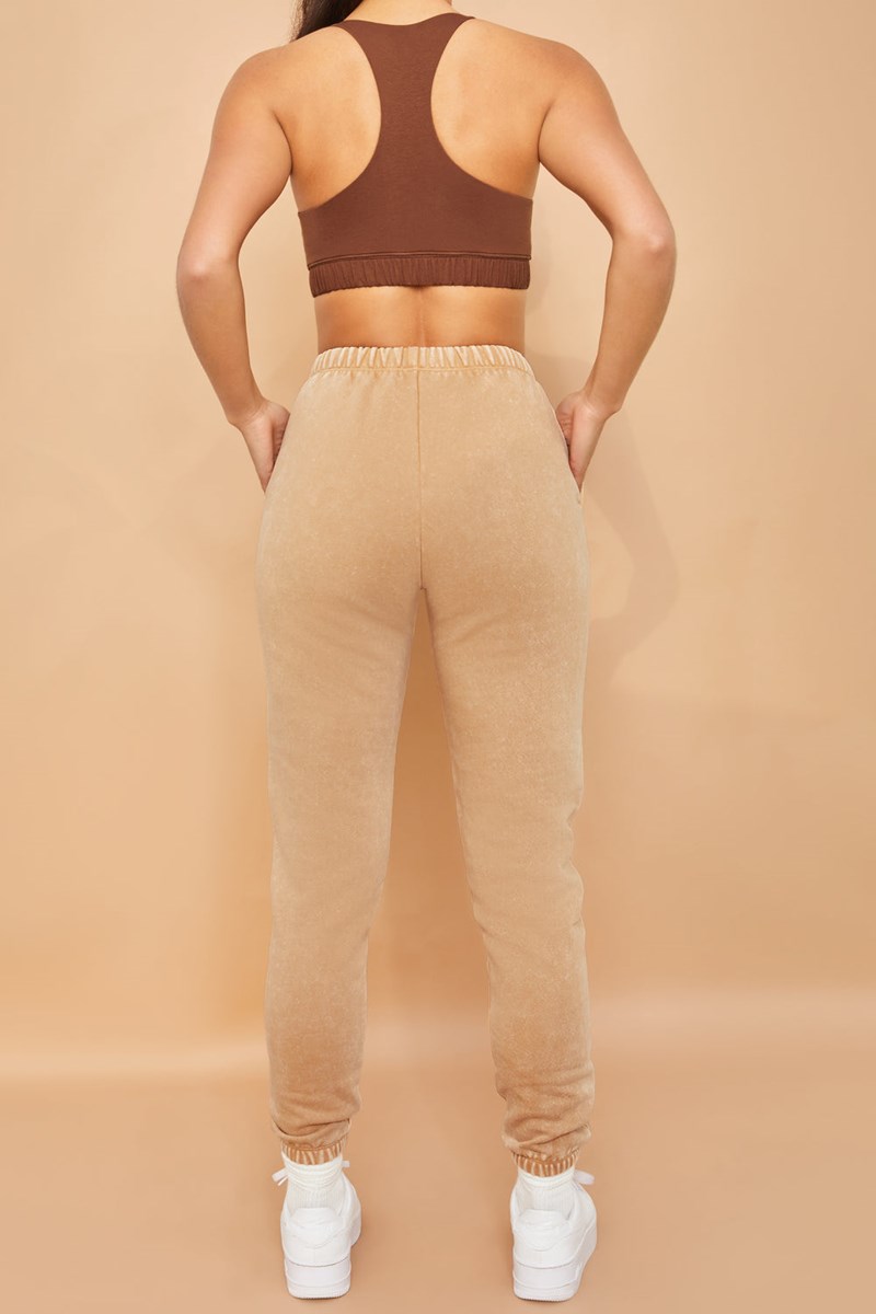 Bo+Tee Home Run Petite Slim Fit Cuffed Joggers Beige | LZVX01249