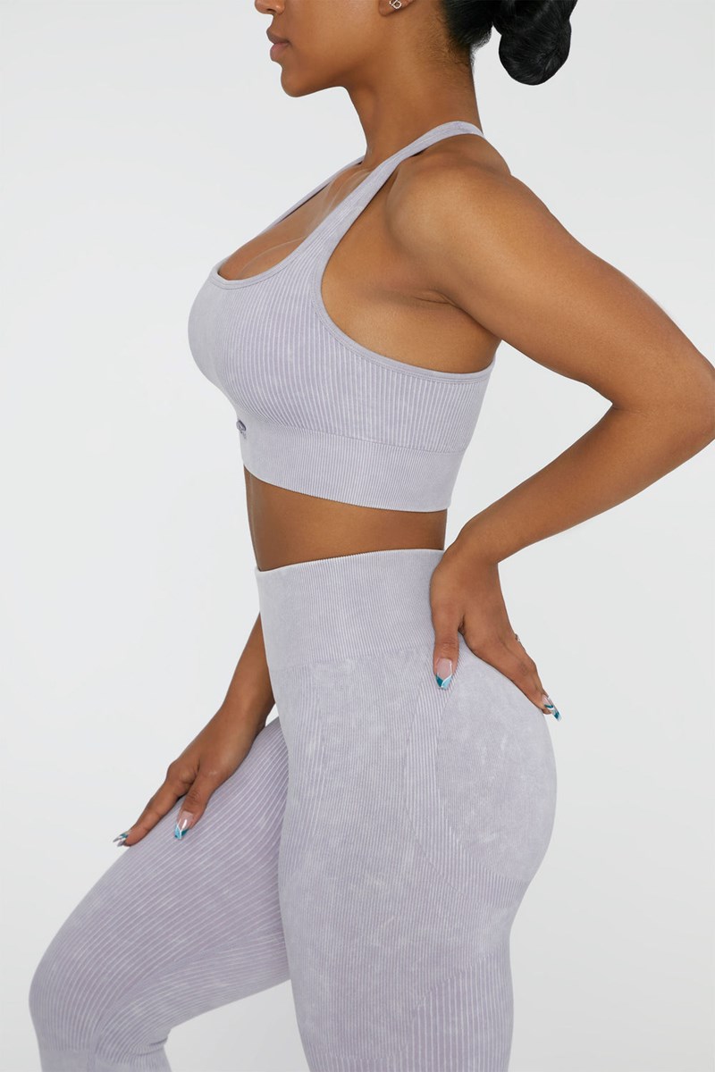 Bo+Tee Iconic Square Neck Sports Bra Lilac | DKMP67819