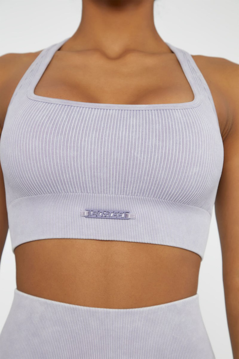 Bo+Tee Iconic Square Neck Sports Bra Lilac | DKMP67819