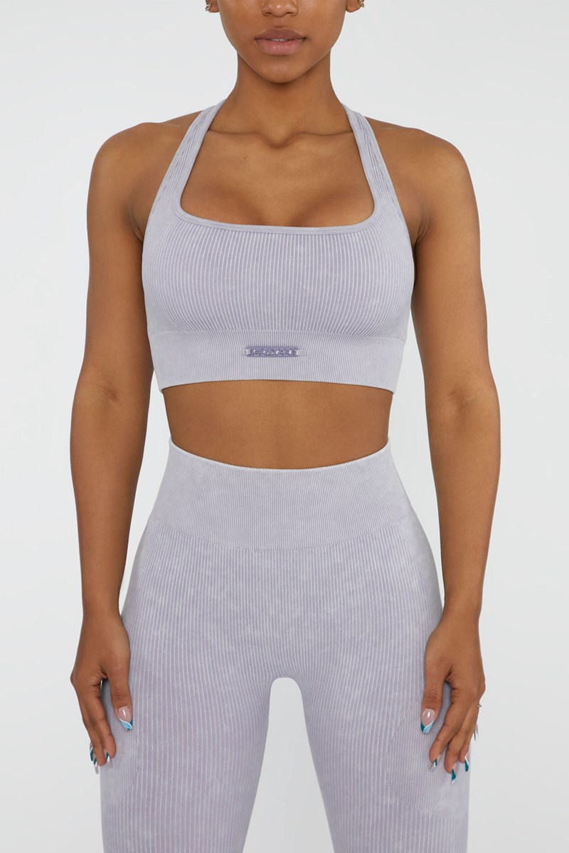 Bo+Tee Iconic Square Neck Sports Bra Lilac | DKMP67819