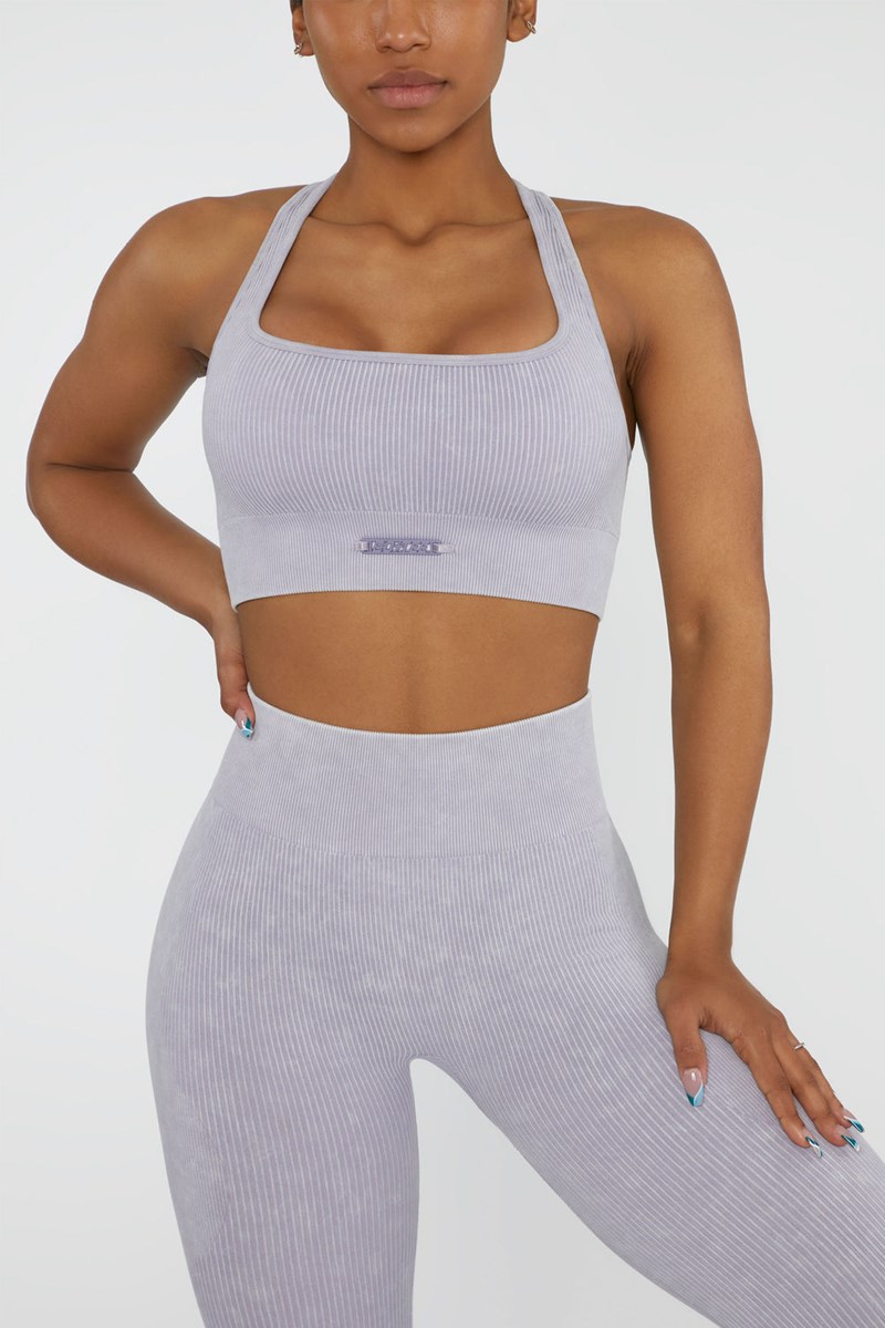 Bo+Tee Iconic Square Neck Sports Bra Lilac | DKMP67819