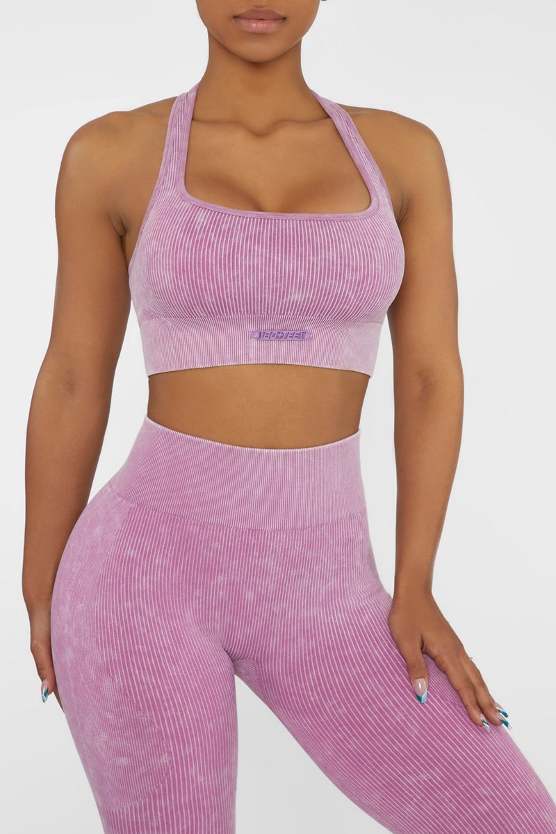 Bo+Tee Iconic Square Neck Sports Bra Rosas | CJRL53216