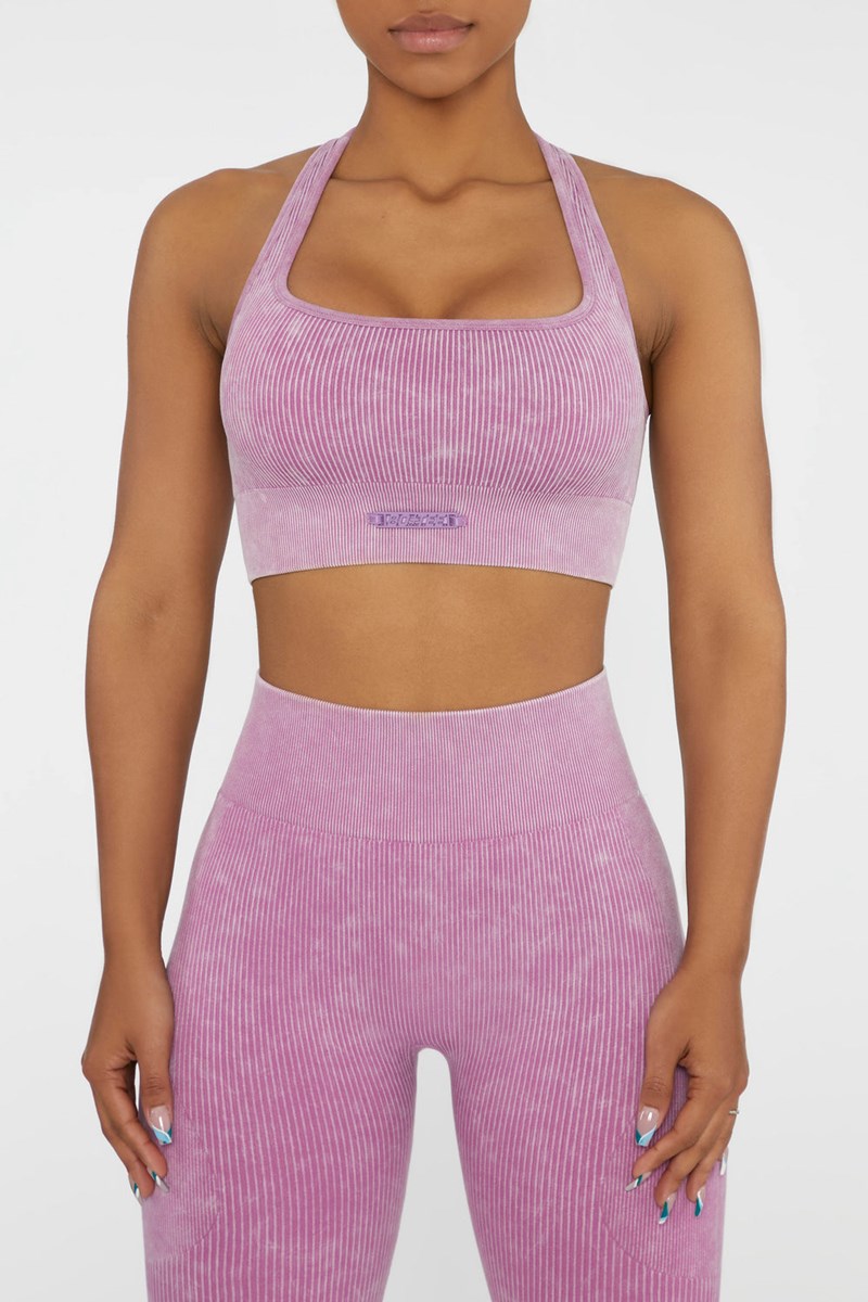 Bo+Tee Iconic Square Neck Sports Bra Rosas | CJRL53216