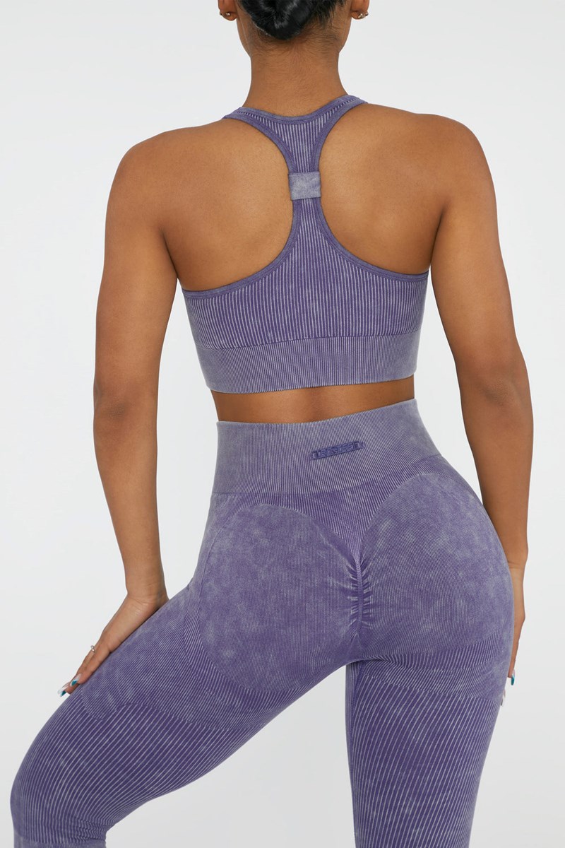 Bo+Tee Iconic Square Neck Sports Bra Violet | DYNP96523