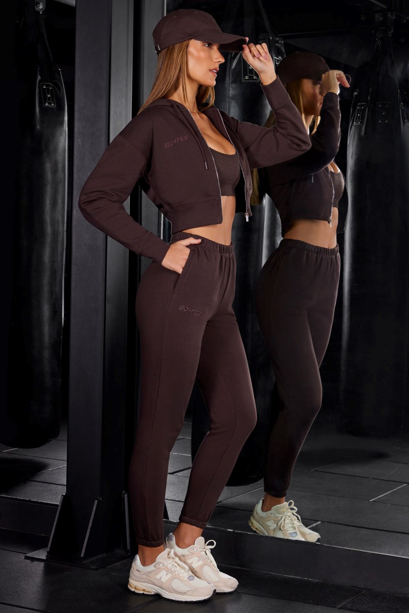 Bo+Tee In My Stride Petite Slim Fit Jogger Bottoms Marrones | NHQK57934