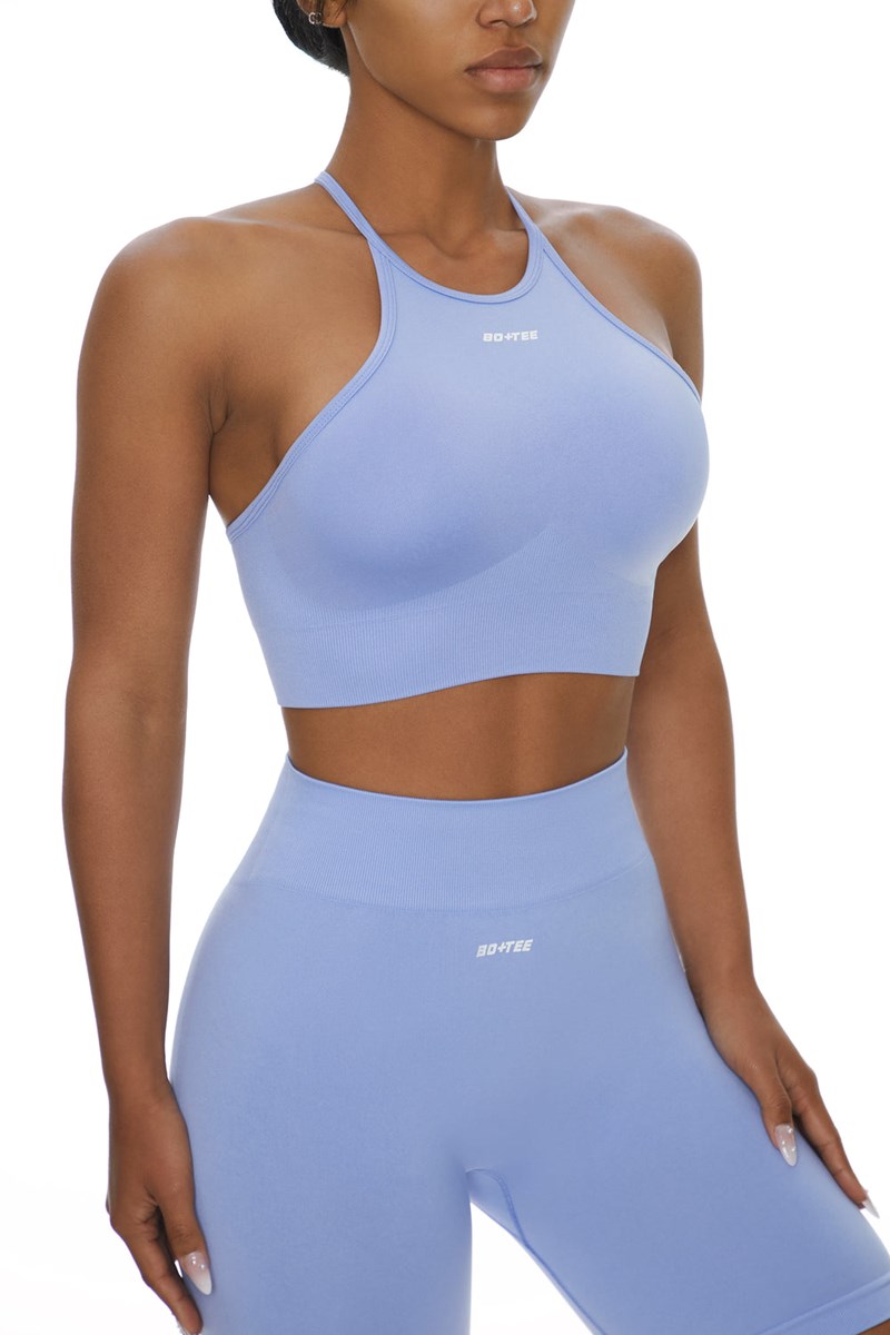 Bo+Tee Incline Racer Crop Top Azules | RQSY70183