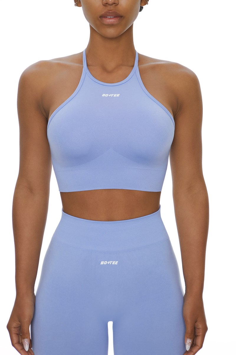 Bo+Tee Incline Racer Crop Top Azules | RQSY70183