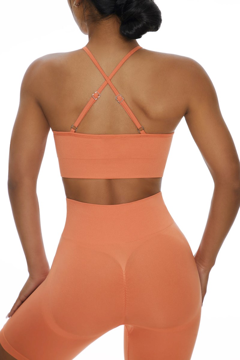 Bo+Tee Incline Racer Crop Top Peach | EUCZ32590