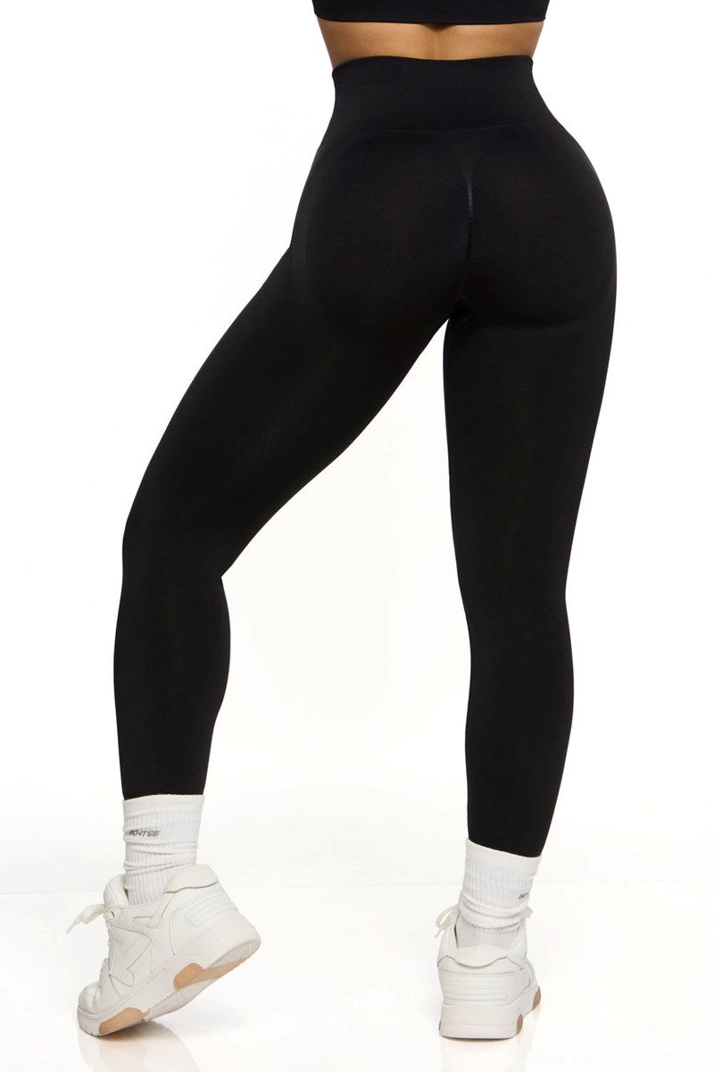 Bo+Tee Motivation High Cintura Seamless Leggings Negras | CYZK96728