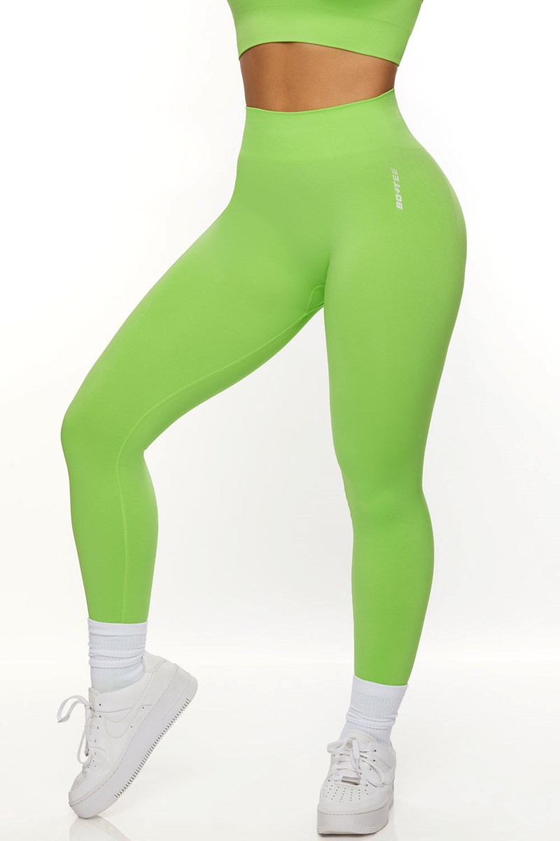 Bo+Tee Motivation High Cintura Seamless Leggings Verde | HVGI47901