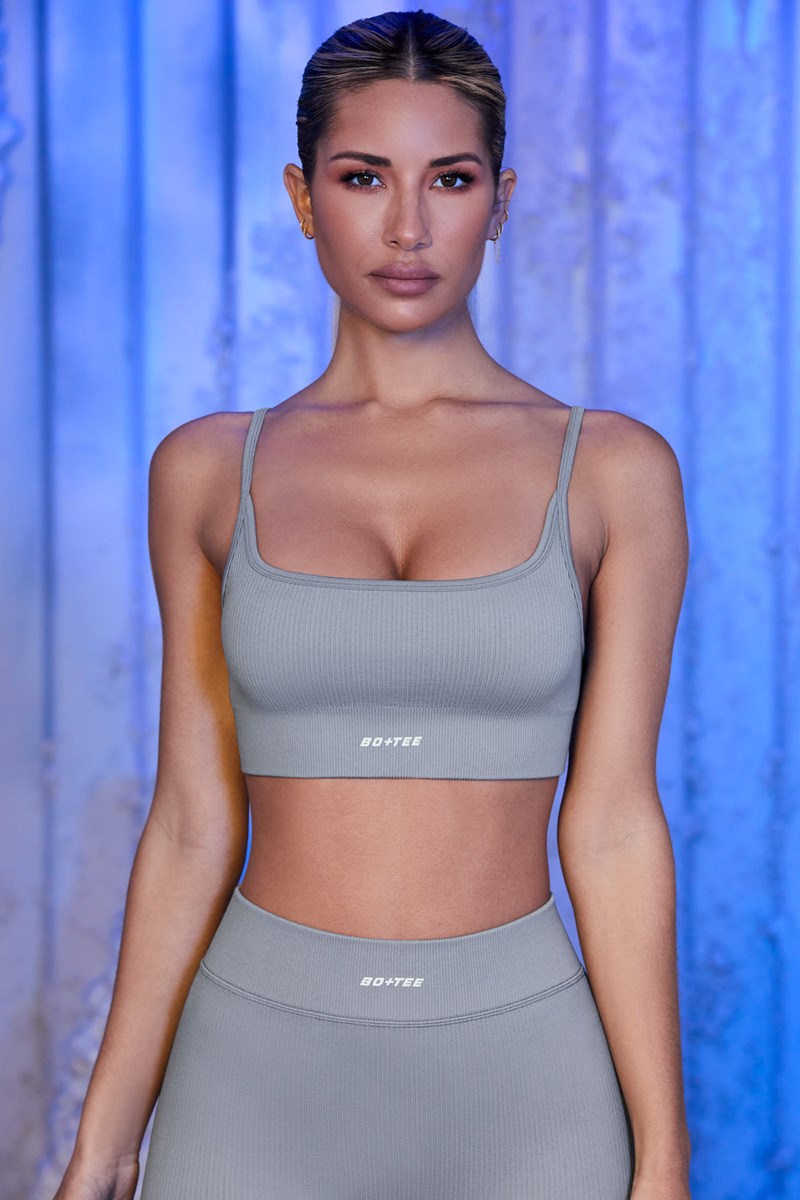 Bo+Tee Optimum Tiras Sports Bra Gris | ADVL97608