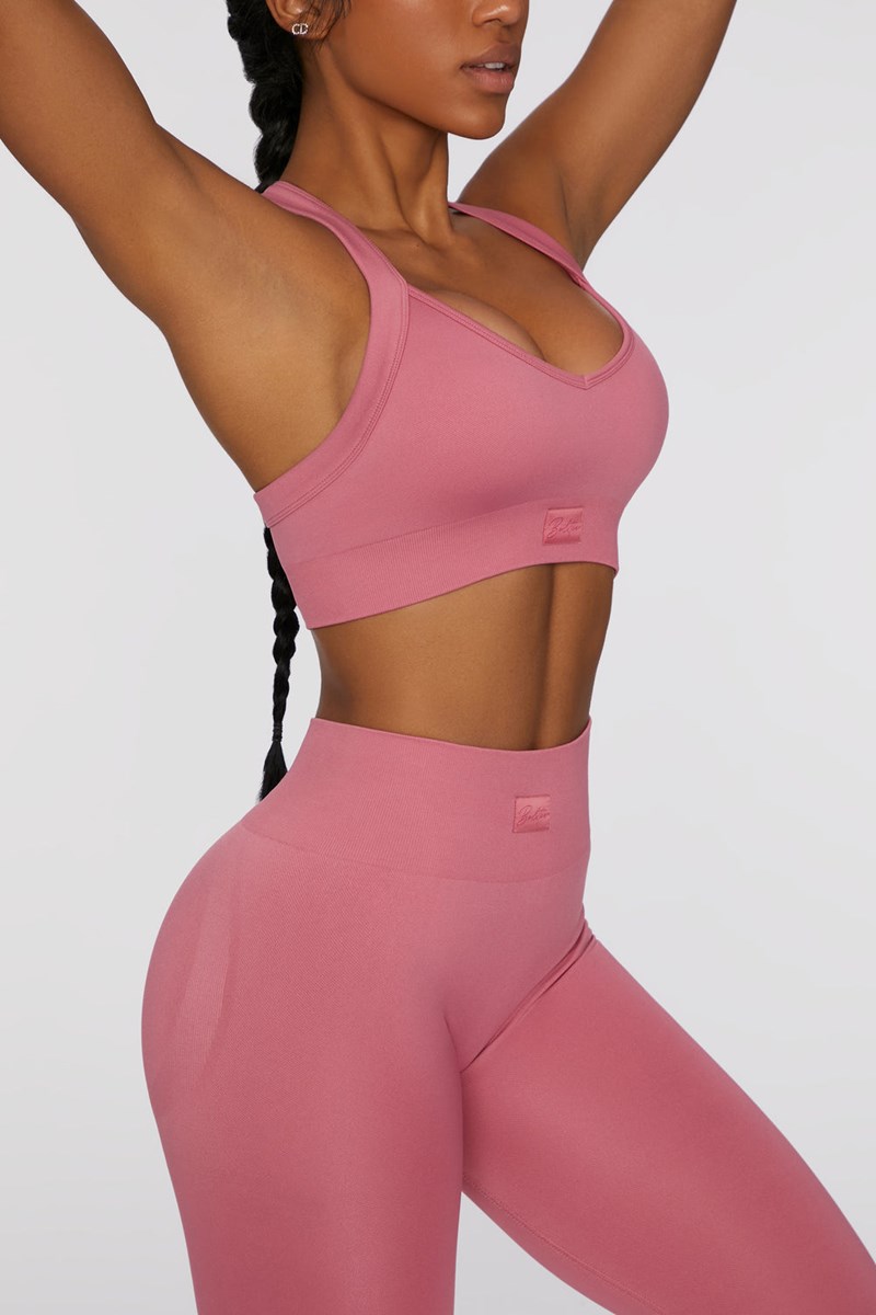 Bo+Tee Purpose Cross Back Sports Bra Rosas | GZJU87124