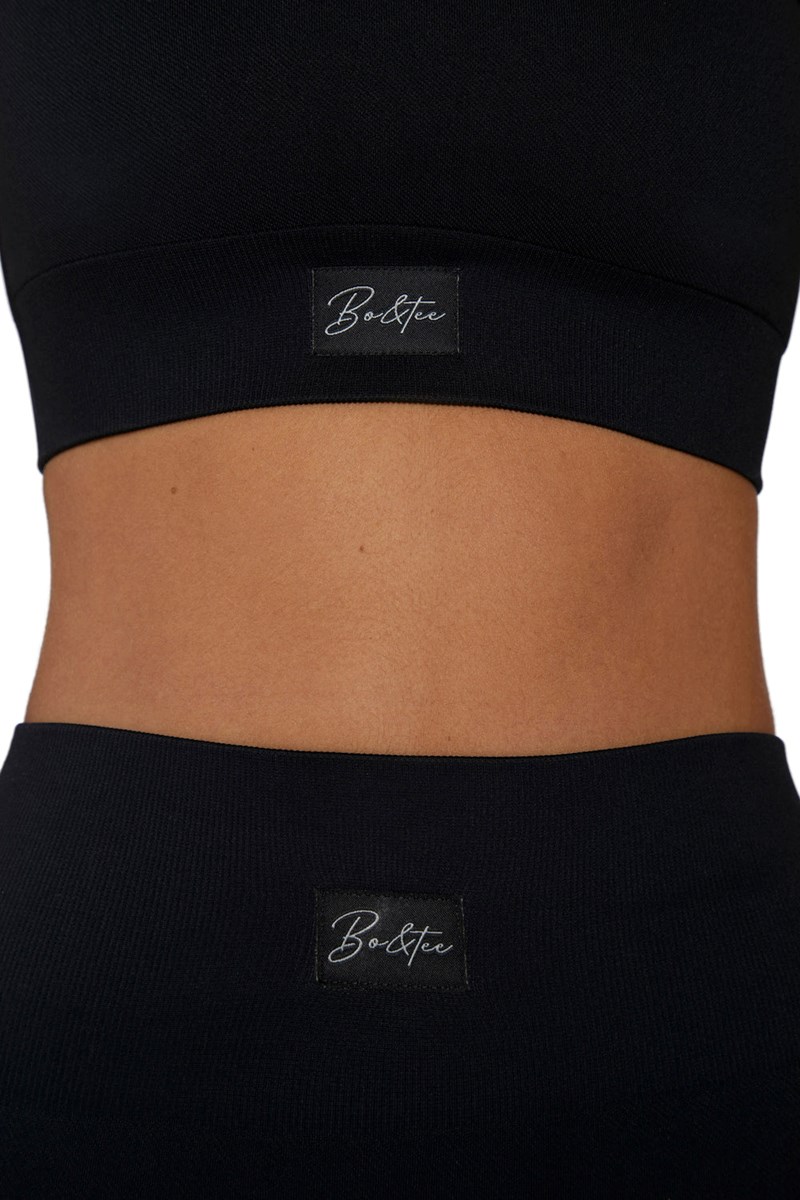 Bo+Tee Push Yourself Seamless High Waisted Ciclismo Shorts Negras | GIWZ56843