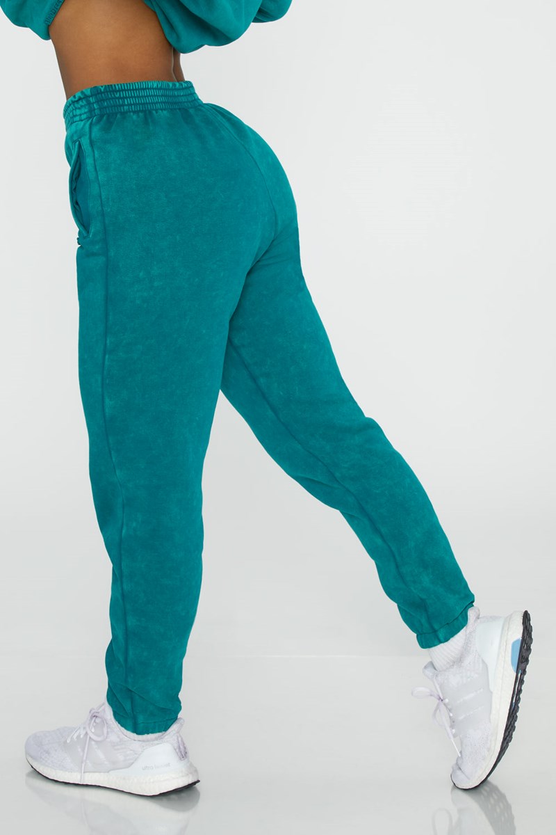 Bo+Tee Renew Full Length Cuffed Joggers Teal | RTIM85917