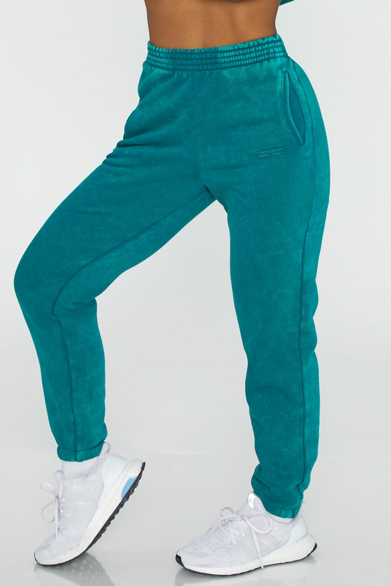 Bo+Tee Renew Full Length Cuffed Joggers Teal | RTIM85917