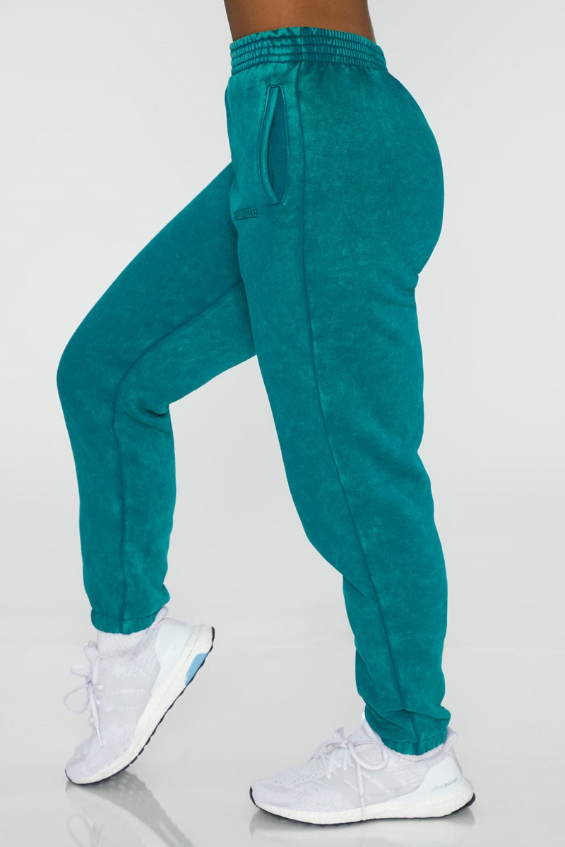 Bo+Tee Renew Full Length Cuffed Joggers Teal | RTIM85917