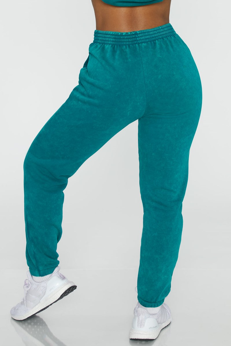 Bo+Tee Renew Full Length Cuffed Joggers Teal | RTIM85917