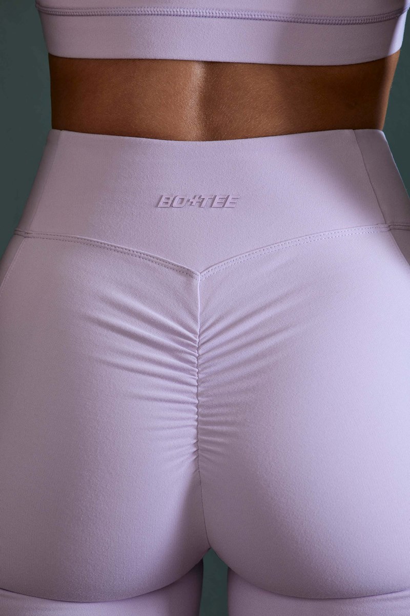 Bo+Tee Robust High Cintura Ciclismo Shorts with Pockets Lilac | JCHO45862