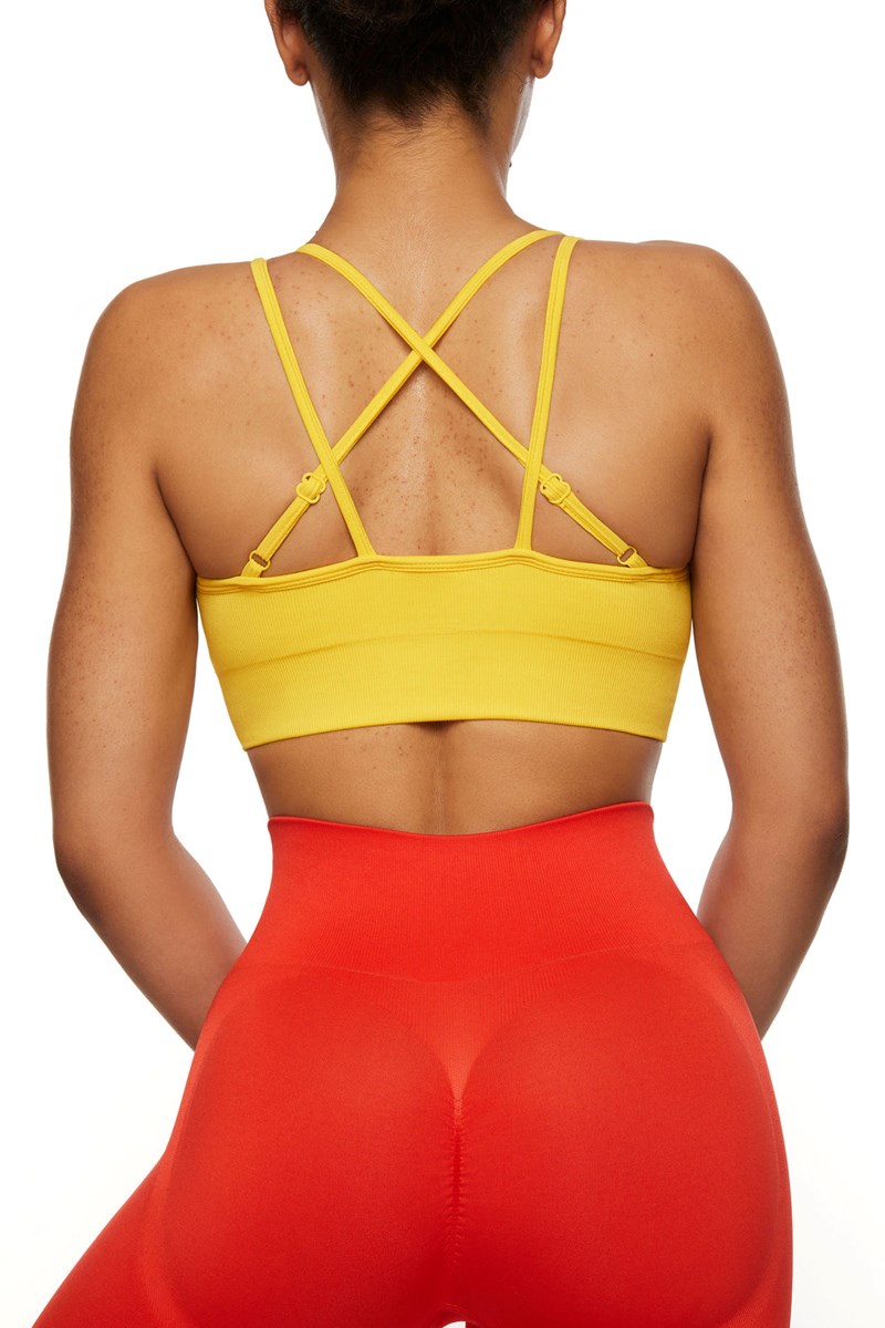 Bo+Tee Streamline Seamless Supportive Sports Bra Amarillo | BARO02734