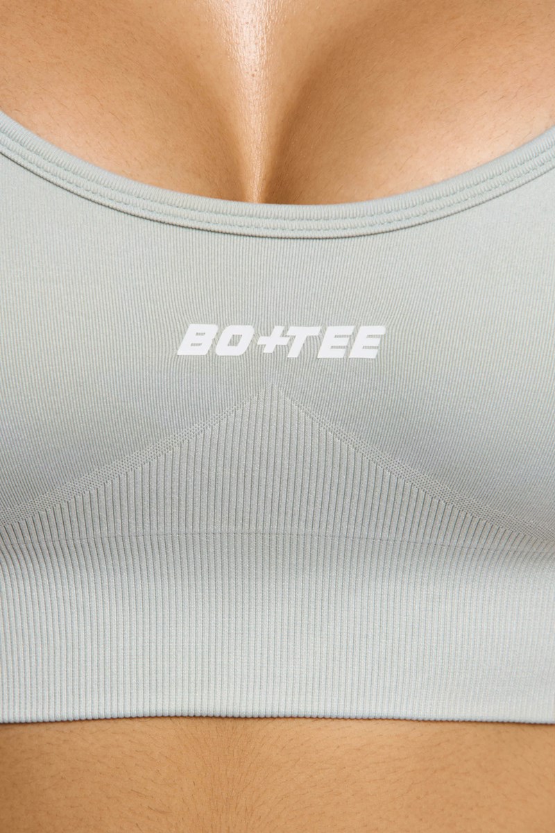 Bo+Tee Streamline Seamless Supportive Sports Bra Gris | PWOE16480