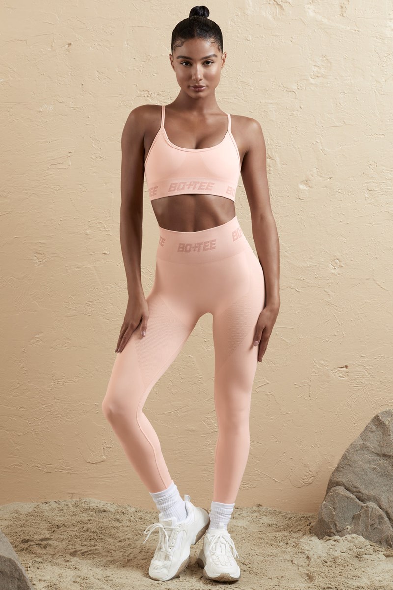 Bo+Tee Stronger Seamless High Cintura Leggings Blush | DPHX83407