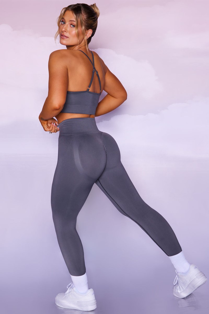 Bo+Tee Superset Curved Cintura Seamless Leggings Gris | VMHG35127