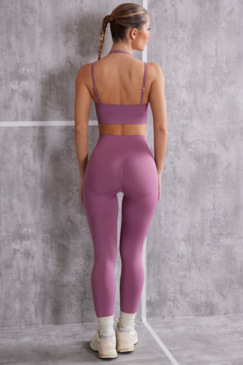 Bo+Tee Superset High Cintura Seamless Leggings Mauve | EMJY74036