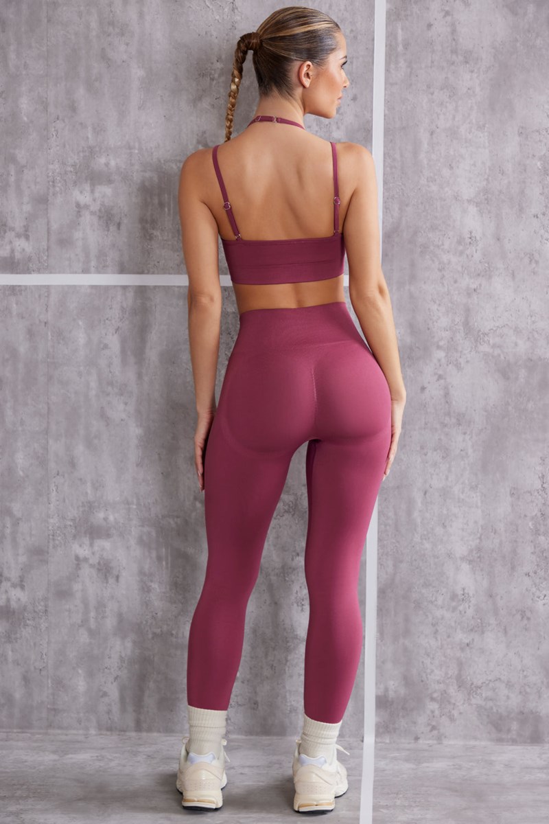 Bo+Tee Superset High Cintura Seamless Leggings Rosas Oscuro | OPVJ21540