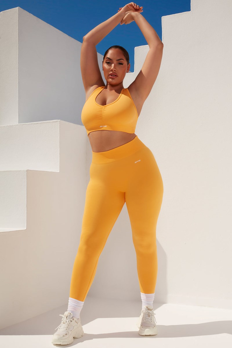 Bo+Tee Surge Curved Cintura Leggings Naranjas Claro | BEAN50278