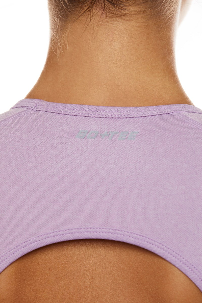 Bo+Tee Tenacity Seamless Backless Crop Top Lilac | EJWY03812