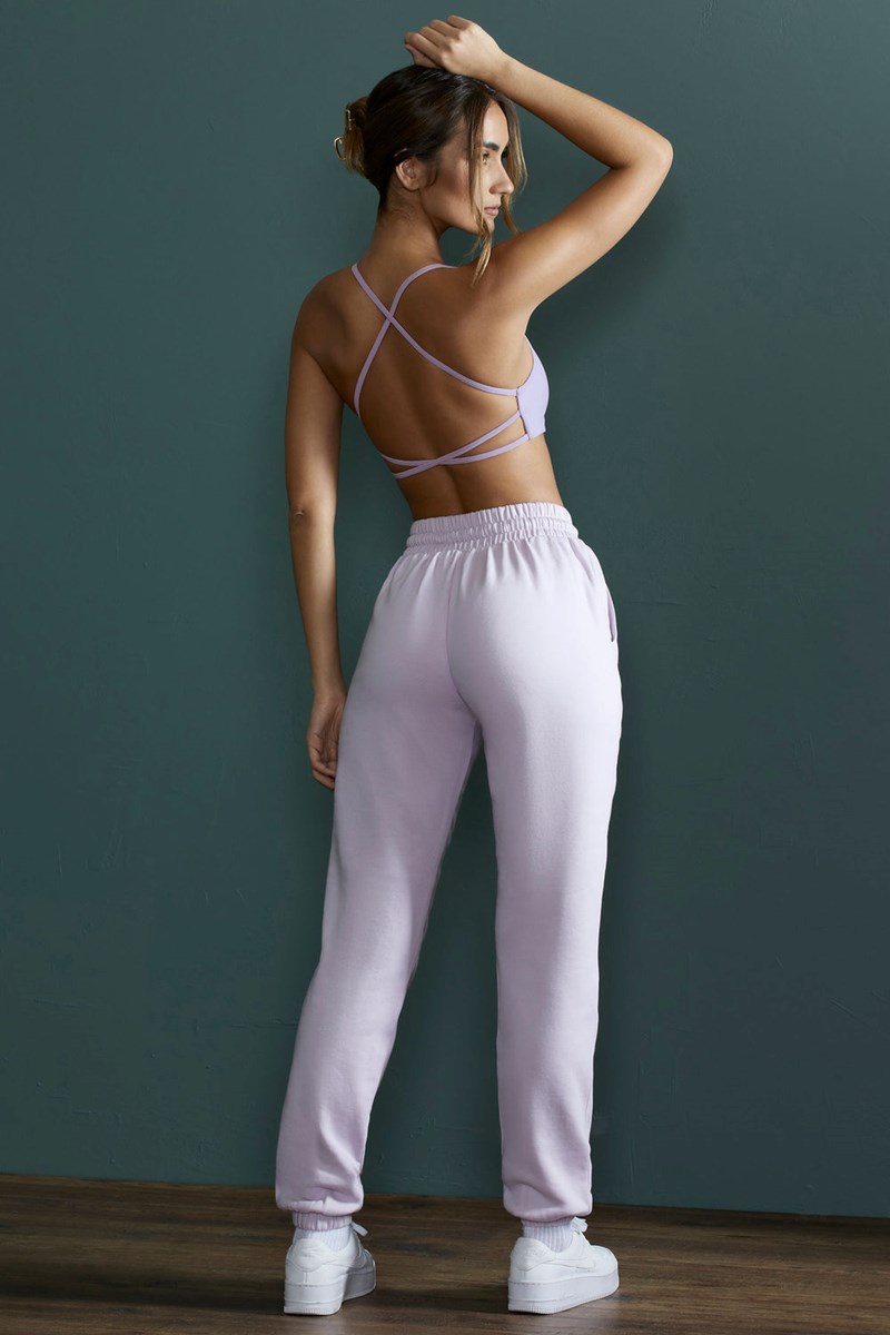 Bo+Tee Wellness Jogger Bottoms Lilac | KVOR39047